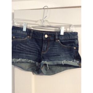 GRG DNM Garage Montreal Denim Flirty Shorts Cut off Frayed Cuffed Stretch Size 3